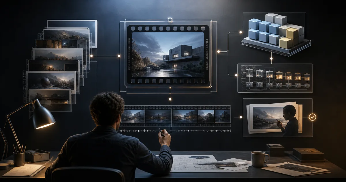 Developer mapping Seedance 2.5 demo frames into a shot timeline, reference workflow, job queue, and review process